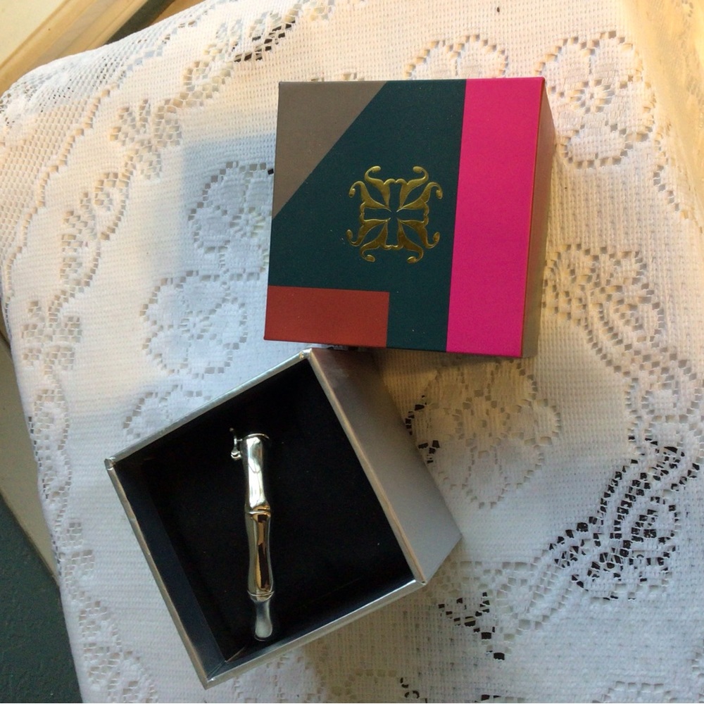 Rustic Cuff Silver Bangle Bracelet - image 2